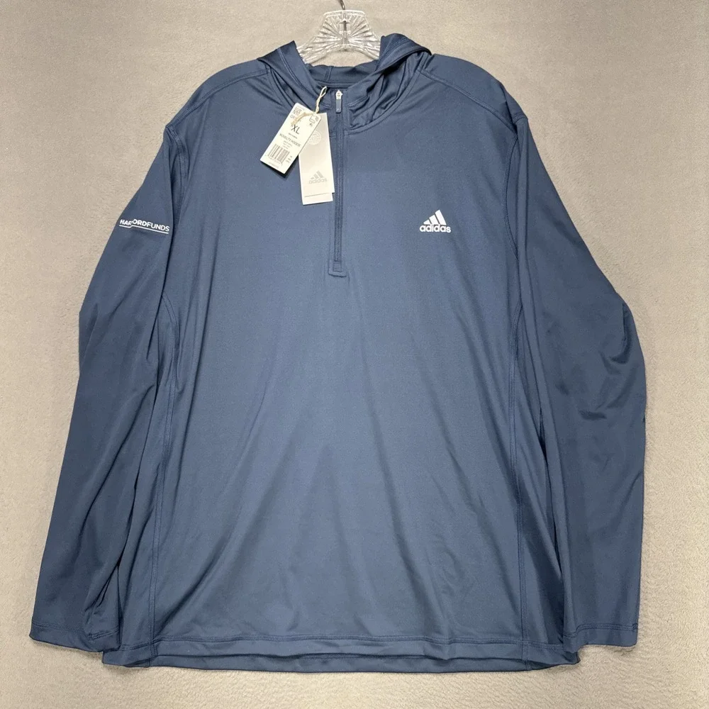 Adidas Hoodie 1/4 Zip Mens Sz XL Primegreen Pullover Golf Sweatshirt Athleisure